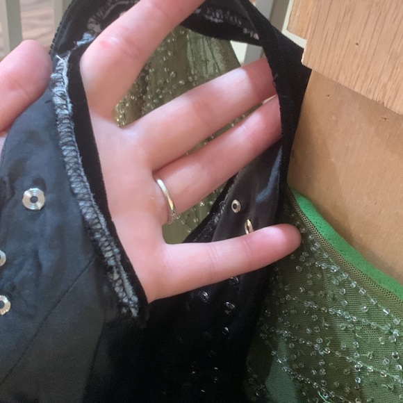 Black Velvet Vintage Rhinestone Dress - Picture 5 of 8